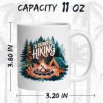 I'd Rather Be Hiking Ceramic Coffee Mug 11oz Mountain Trail Adventure Nature Backpacker - Tea Coffee Mug with Comfortable Grip - Unique Sport Gift Cup for Office Home - Vibrant Long-Lasting ID44991