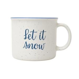 Let It Snow Coffee Mug, Christmas Coffee Cup, Large Holiday Winter Cup for Coffee, Speckled Winter Holiday, Campfire Mug, Tea & Hot Chocolate, Stocking Stuffer Gifts for Women