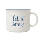Let It Snow Coffee Mug, Christmas Coffee Cup, Large Holiday Winter Cup for Coffee, Speckled Winter Holiday, Campfire Mug, Tea & Hot Chocolate, Stocking Stuffer Gifts for Women