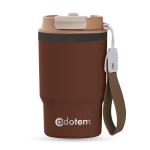 ADOTEM Insulated 16oz Stainless Steel Tumbler Mug Leakproof Double Walled Vacuum Thermal Coffee Cup with 2-in-1 Straw & Lid, Cupholder-Friendly Travel Mug for Hot & Cold Drinks (Brown)