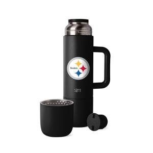 Simple Modern Officially Licensed NFL Pittsburgh Steelers 36oz Insulated Hot Beverage Bottle with 2 Mugs | Coffee Thermos | Twist and Pour Top | Travel Friendly | Roam Collection | Pittsburgh Steelers