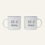 Let It Snow Coffee Mug, Christmas Coffee Cup, Large Holiday Winter Cup for Coffee, Speckled Winter Holiday, Campfire Mug, Tea & Hot Chocolate, Stocking Stuffer Gifts for Women