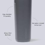 Corkcicle Commuter Cup Travel Mug - Insulated Coffee Mug with Lid - Keeps Drinks Cold 18 Hours - 360° Spill-Proof Sip Lid - Holiday Gift - Great for Gifting Warmth - 17 oz - Flint