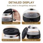 UFORU 16 Oz Novelty Coffee Pot Mug - Funny Glass Carafe with Handle & Spill-Proof Lid, Unique Coffee Pot Shaped Drink Cup for Valentine’s Day, Dads, Office & Travel, Includes 2 Hilarious Cork Coasters