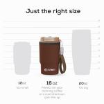 ADOTEM Insulated 16oz Stainless Steel Tumbler Mug Leakproof Double Walled Vacuum Thermal Coffee Cup with 2-in-1 Straw & Lid, Cupholder-Friendly Travel Mug for Hot & Cold Drinks (Brown)