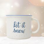 Let It Snow Coffee Mug, Christmas Coffee Cup, Large Holiday Winter Cup for Coffee, Speckled Winter Holiday, Campfire Mug, Tea & Hot Chocolate, Stocking Stuffer Gifts for Women