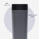 Corkcicle Commuter Cup Travel Mug - Insulated Coffee Mug with Lid - Keeps Drinks Cold 18 Hours - 360° Spill-Proof Sip Lid - Holiday Gift - Great for Gifting Warmth - 17 oz - Flint