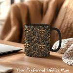 BUJSP William Morris Raccoon Floral Mug,Raccoon Gifts for Women Men，Dark Floral Botanical Animal Coffee Cups Ceramic,Animal Coffee Tea Mug 11oz