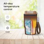 ADOTEM Insulated 16oz Stainless Steel Tumbler Mug Leakproof Double Walled Vacuum Thermal Coffee Cup with 2-in-1 Straw & Lid, Cupholder-Friendly Travel Mug for Hot & Cold Drinks (Brown)