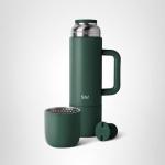 Simple Modern 36oz Insulated Hot Beverage Bottle with 2 Mugs | Travel Coffee Thermos for Hot Drinks | Twist and Pour Top | Commute, Travel, and Picnic Friendly | Roam Collection | Forest