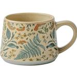 NZYDGXSY 16OZ Ceramic Coffee Latte Mug, Cute Cup for Women, Ideal for Green Tea or Coffee,Hand Painted Floral Design Pottery Mug (cyan)