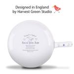 Blue Celestial Coffee Mug, "Your Future is Bright" Inspirational Theme Ceramic Mug, 12 oz New Bone China Mug with Tarot Symbols of Sun, Moon & Stars, Designed in England by Harvest Green Studio