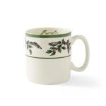 Spode Christmas Tree Collection Holly Mugs, Set of 4-9 Oz. Fine Earthenware Cups with Festive Holly Accents - Seasonal Drinkware for Holiday Beverages - Dishwasher, Microwave & Freezer Safe