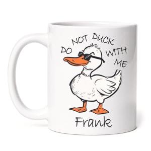 Customized Funny Animal Themed Coffee Mugs, Do Not Duck With Me Tea Cup, Personalized Choose Name Lovely Duck With Glasses Mugs, Humorous Duck Inspiration Mugs Present, Ceramic Cup