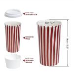 Millie 12oz Ceramic Tumbler - Stylish Travel Coffee cup with Lid, Microwave & Dishwasher Safe - Ceramic Travel Mug with Lid - Unique Gift Idea for Women & Men Who Love Coffee on the Go