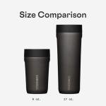 Corkcicle Commuter Cup Travel Mug - Insulated Coffee Mug with Lid - Keeps Drinks Cold 18 Hours - 360° Spill-Proof Sip Lid - Holiday Gift - Great for Gifting Warmth - 17 oz - Flint