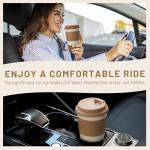 Nucookery Ceramic Travel Coffee Mug Set, Coffee Tumbler with Silicone Lid and Non-Slip Sleeve, Unique To Go Mug, Gifts for Women & Men, Microwave Safe Cappuccino, Tea, Latte, Iced-Coffee Cups, White