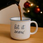 Let It Snow Coffee Mug, Christmas Coffee Cup, Large Holiday Winter Cup for Coffee, Speckled Winter Holiday, Campfire Mug, Tea & Hot Chocolate, Stocking Stuffer Gifts for Women