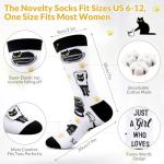 Funnymoom 2 Pack Black Cat Gifts Set Skinny Tumbler 20 oz Travel Coffee Mug Novelty Cute Animals Socks, Christmas Birthday Party Gifts for Cat Theme