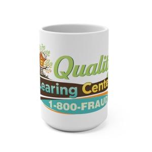 Donkey Tees Quality Learing Center - 1800 FRAUD - funny pop culture humor coffee tea 15oz ceramic mug