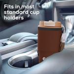 ADOTEM Insulated 16oz Stainless Steel Tumbler Mug Leakproof Double Walled Vacuum Thermal Coffee Cup with 2-in-1 Straw & Lid, Cupholder-Friendly Travel Mug for Hot & Cold Drinks (Brown)