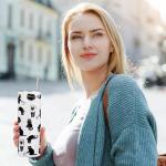 Funnymoom 2 Pack Black Cat Gifts Set Skinny Tumbler 20 oz Travel Coffee Mug Novelty Cute Animals Socks, Christmas Birthday Party Gifts for Cat Theme