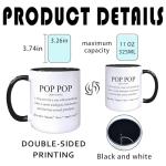 Foyoulame Pop Pop Coffee Mugs, Grandpa Coffee Teacup, Fathers Day Christmas Birthday Gifts for Pops PopPop, Grandpa Gifts from Grandkids Grandchildren, Pop Pop Definition Ceramic CoffeeMug 11oz