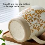 GALUCKSY Ceramic Coffee Mug with Colorful Pattern, 18OZ Stoneware Coffee Mug with Large Handle, Tea Cup for Cappuccino, Cocoa, Latte, Tea, Microwave, Oven and Dishwasher Safe, Orange flower