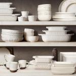 Artena Ceramic Coffee Mugs Set of 4, 16oz Embossed Large Latte Mugs Coffee Cups with Handle for Tea, Latte, Cappuccino & Cocoa, Milk Dishwasher & Microwave Safe, White (Multiple Patterns)