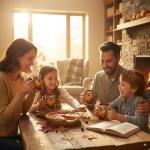 Rustic Pumpkin With Autumn Leaves Design Coffee Mug, Fall Harvest Mug For Thanksgiving Party And Everyday Drinkware, Oak Leaves Acorns And Farmhouse Style Illustration On Beige Background (Red)