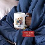 Animal Themed Personalized Name On A Cute Mouse Playing Drum Tea Cups, Novelty Design With Customized Ceramic Coffee Mugs For Drum Lovers, Custom Drum Travel Cups Presents For Kids
