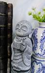 Ebros Gift Feng Shui Zen Japanese Jizo Monk Drinking Out of Tea Cup Figurine 5" Tall Talisman of Protection Ksitigarbha Bodhisattva Buddha Ojizo Sama Collectible Sculpture