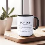 Foyoulame Pop Pop Coffee Mugs, Grandpa Coffee Teacup, Fathers Day Christmas Birthday Gifts for Pops PopPop, Grandpa Gifts from Grandkids Grandchildren, Pop Pop Definition Ceramic CoffeeMug 11oz