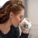 Animal Themed Personalized Name On A Cute Mouse Playing Drum Tea Cups, Novelty Design With Customized Ceramic Coffee Mugs For Drum Lovers, Custom Drum Travel Cups Presents For Kids