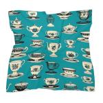 Retro Tea Cup Silk Scarf Womens Silk Scarf Square Bandana Neckerchief Satin Head Scarves for Hair 18"x18"