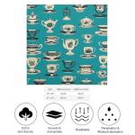 Retro Tea Cup Silk Scarf Womens Silk Scarf Square Bandana Neckerchief Satin Head Scarves for Hair 18"x18"