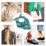 Retro Tea Cup Silk Scarf Womens Silk Scarf Square Bandana Neckerchief Satin Head Scarves for Hair 18"x18"