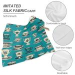 Retro Tea Cup Silk Scarf Womens Silk Scarf Square Bandana Neckerchief Satin Head Scarves for Hair 18"x18"