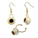 Vintage Coffee Tea Cup Earrings and Adjustable Ring Set