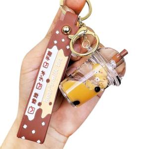 Floating Milk Tea Bear Keychain Pendant