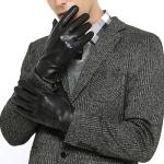 Stylish Men's Leather Gloves with Cashmere Lining
