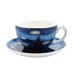 Starry Night Cappuccino Cup and Saucer Set