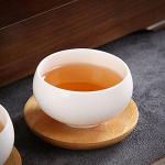 Set of 6 Round Bamboo Teacup Coasters