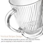 Set of 4 Ribbed Glass Coffee Mugs
