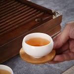 Set of 6 Round Bamboo Teacup Coasters