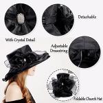 Elegant Wide Brim Black Tea Party Hat