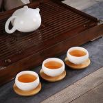 Set of 6 Round Bamboo Teacup Coasters