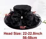 Elegant Wide Brim Black Tea Party Hat