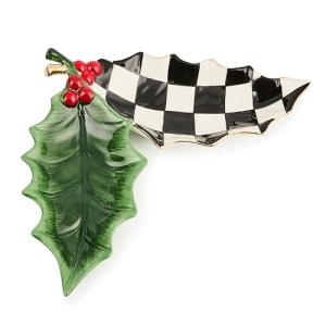MACKENZIE-CHILDS Holly Leaf Decorative Trinket Tray
