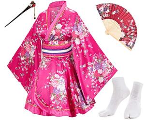 Anime-Inspired Women's Kimono Robe and Accessories Set